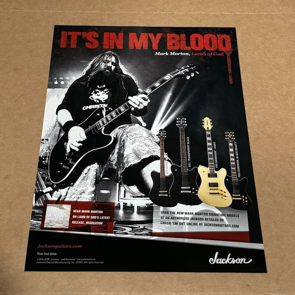 Mark Morton of Lamb of God - Jackson Guitars - 2015 Print Advertisement